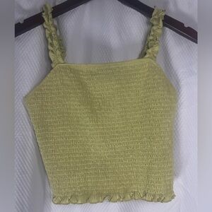 Green Slightly Cropped Tank Top